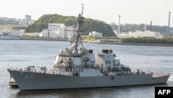 资料照:美国海军阿利伯克级导弹驱逐舰米利厄斯号 (DDG 69)抵达日本的美国舰队活动 (FLEACT) 横须贺。(2018年5月20日)