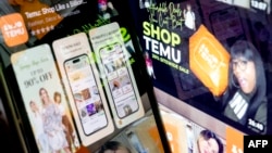 美国首都华盛顿Temu消费者视频显示的Temu app(2023年2月23日)