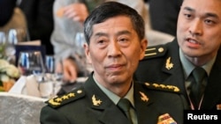 资料照片:时任中国国防部长李尚福出席2023年6月2日在新加坡举行的第20届香格里拉对话。(路透社照片)
