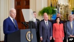 资料照片:美国总统拜登在白宫宣布限制美墨边境的庇护申请审理。(2024年6月4日)