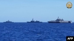 美国、菲律宾、澳大利亚和日本在南中国海首次举行联合行动。(2024年4月7日)