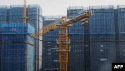 中国浙江省杭州市万科集团开发建造的住宅楼。(z资料照 2024年3月31日)