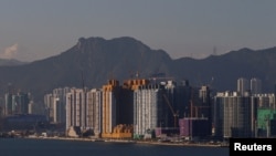 资料照:香港的一处住宅楼建筑工地。(2023年10月24日)