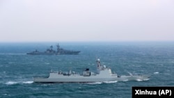 中俄海军在东中国海海域举行联合军演。(资料照2022年12月21日)