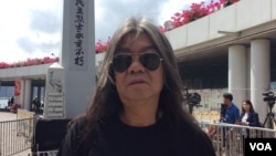 香港支联会成员,前立法会议员梁国雄(美国之音记者申华拍摄)
