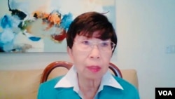 “视觉艺术家协会”主席兼董事会成员、从事人权活动40年的刘雅雅(Ann Lau)。 (美国之音,2022年5月12日)