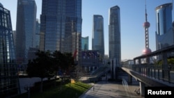 上海陆家嘴金融区因疫情爆发而空荡荡。(2022年12月19日)