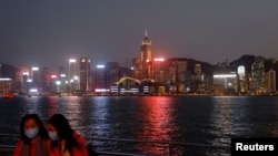 香港夜景(路透社2021年3月11日)
