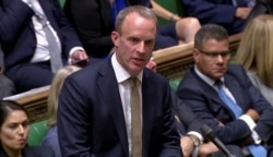 英国外相拉布在议会讲话。(2019年9月25日)