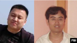 美国司法部星期四公布了对两名中国公民Zhu Hua (朱华)和Zhang Shilong (张士龙) 的起诉。(图片来源:FBI)