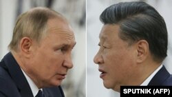 中国领导人习近平与俄罗斯总统普京在乌兹别克斯坦撒马尔罕参加上海合作组织峰会期间举行会晤。(2022年9月15日)