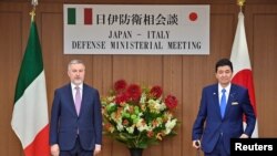 2022年4月12日,意大利国防部长格里尼与日本防卫大臣岸信夫在东京举行会谈。