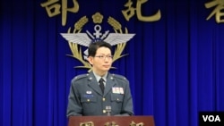 台湾国防部发言人罗绍和少将(美国之音杨明拍摄)