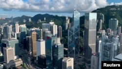2019年7月25日的香港金融区鸟瞰