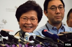 香港特优候选人林郑月娥(VOA汤惠芸摄)