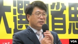 台湾民间智库太平洋发展协会的理事长游盈隆教授(美国之音张永泰拍摄)