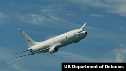 美国海军一架P-8A“波塞冬”(Poseidon)反潜巡逻机。该机的主要用途是海上巡逻、侦察和反潜作战。