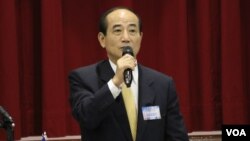 2015年9月13日立法院长王金平在讲话。(美国之音杨明拍摄)