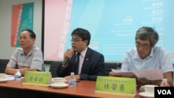 台湾制宪基金会2019年6月22日举行一场名为“一国两制对台湾的危机”座谈会。 (美国之音张永泰拍摄)