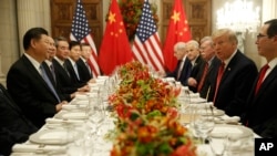 特朗普总统与习近平主席在G20峰会会面。(2018年12月1日)