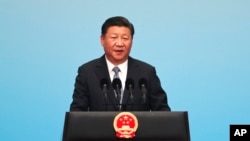 在厦门金砖峰会的金砖国家工商论坛开幕式上,中国主席习近平致辞(2017年9月3日)