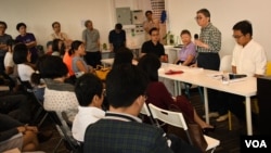 香港法治危机座谈会。(美国之音汤惠芸拍摄)