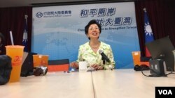 台湾陆委会主委張小月2017年7月6日解释新法案 (美国之音黎堡摄)