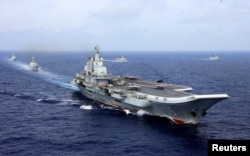 2018年4月18日,中国航母辽宁号参加中国海军在西太平洋的军事演习。