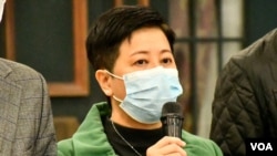 民主黨立法會議員黃碧雲批評當局有意將香港電台變成報喜不報憂的官方喉舌”中央台”,破壞一國兩制。(美國之音湯惠芸)