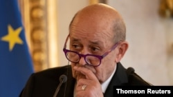 资料照:法国外长勒德里昂(Jean-Yves Le Drian)