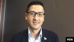 香港立法会议员林卓廷(美国之音记者申华拍摄)