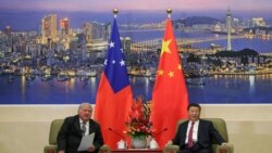 萨摩亚总理图伊拉埃帕2018年9月18日在北京会见中国国家主席习近平(路透社转发媒体联访照片)