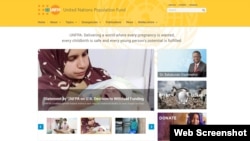 联合国人口基金会(UNFPA)网页截图