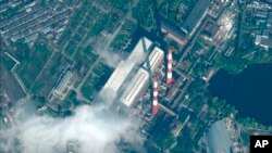 卫星照片显示乌克兰首都基辅地区一家发电厂遭受的损失(2022年10月12日)