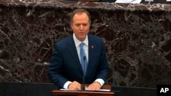 美国国会众议院情报委员会主席亚当·希夫(Adam Schiff,中文名谢安达)(2020年1月24日照片)