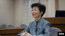 台湾陆委会主委张小月(2017年10月31日 美国之音记者 张佩芝摄)