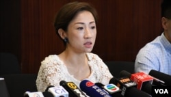 香港一地两检关注组召集人陈淑庄。(美国之音汤惠芸)