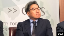 韩国首尔国立大学教授郑在浩 (Jae-ho Chung) 2019年6月24日出席CSIS一场讨论会 (美国之音黎堡)