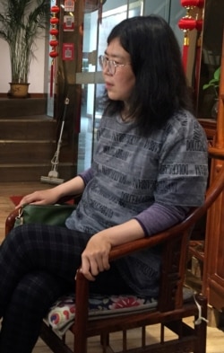 资料照:中国公民记者张展在武汉。(2020年5月3日)
