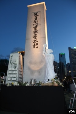 纪念六四25周年香港维园烛光晚会(美国之音图片/海彦拍摄)