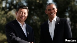 美国总统奥巴马今年6月7日在加州会晤到访的中国国家主席习近平(资料照片)