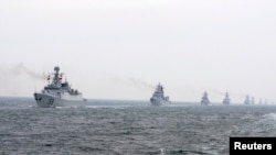 中国海军舰船参加国际海上阅兵(资料图)