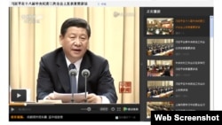 2014年1月14日资料照片:习近平在十八届中央纪委三次全会上发表重要讲话 (腾讯网转载的央视网截屏)