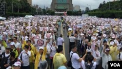 台湾上万群众2019年6月23日集会要求拒绝红色媒体 (美国之音张永泰拍摄)