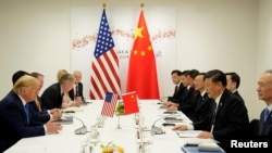 2019年6月29日,美国总统特朗普和中国国家主席习近平在G20领导人日本大阪峰会期间举行双边会晤。