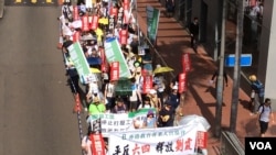 香港5.27爱国民主大游行的行进行列 (美国之音记者申华 报道)